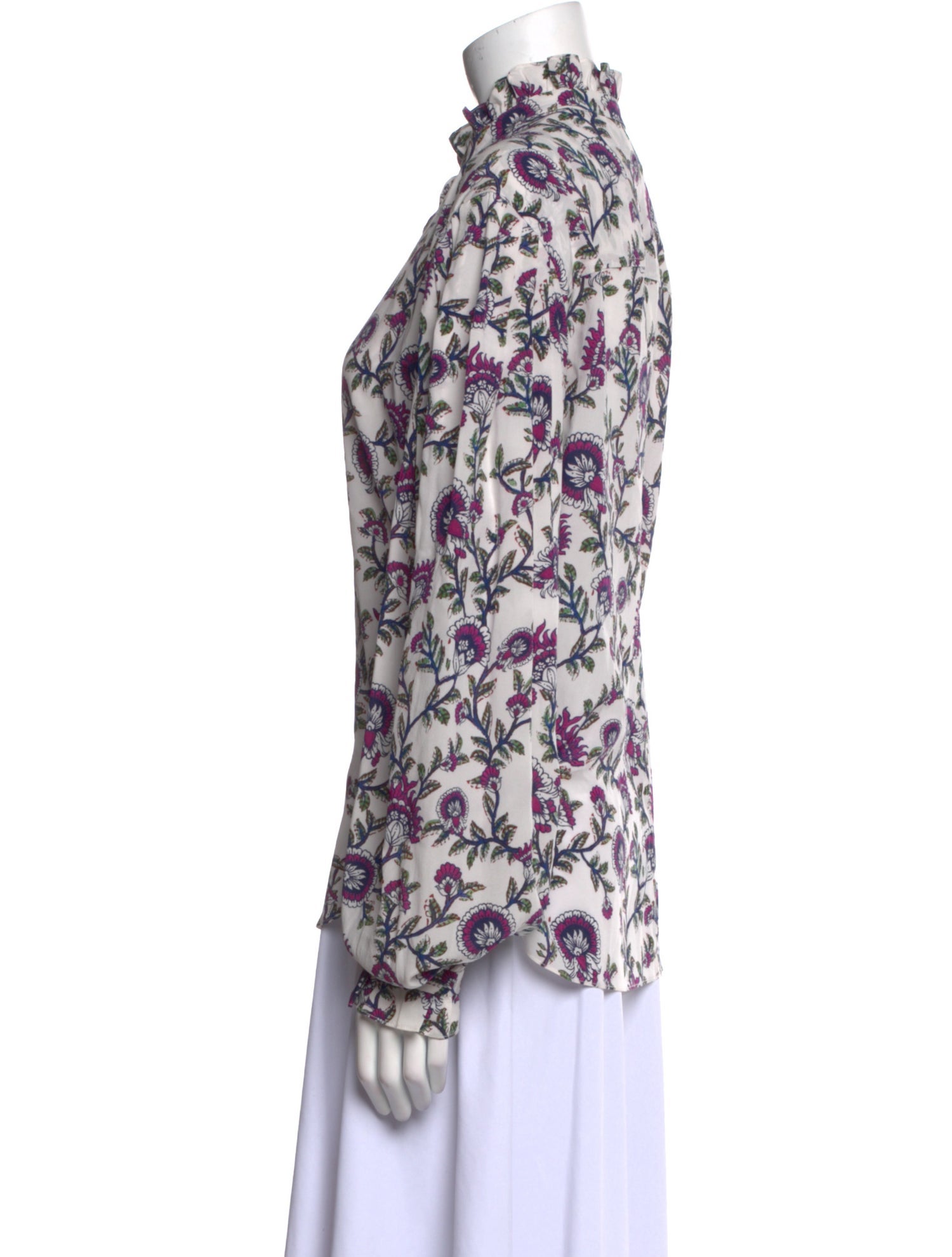 Isabel Marant Silk Floral Print Button-Up Top