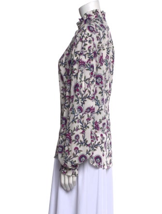 Isabel Marant Silk Floral Print Button-Up Top