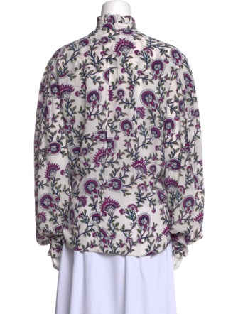 Isabel Marant Silk Floral Print Button-Up Top