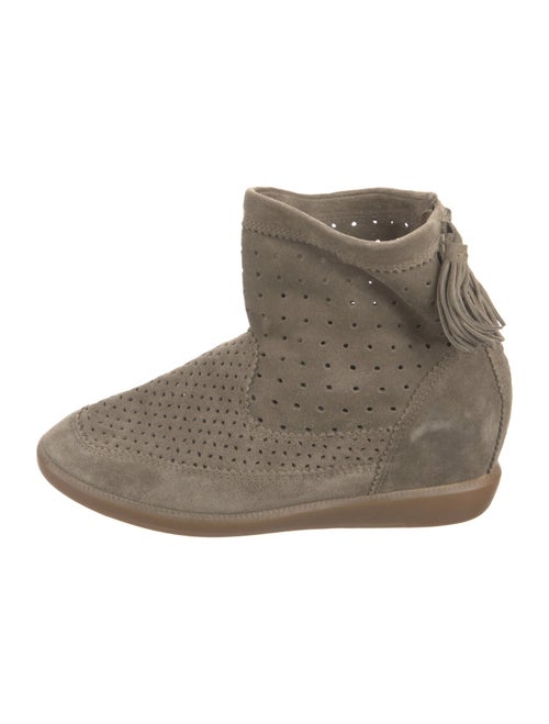 Isabel Marant Suede Tassel Accents Wedge Sneakers