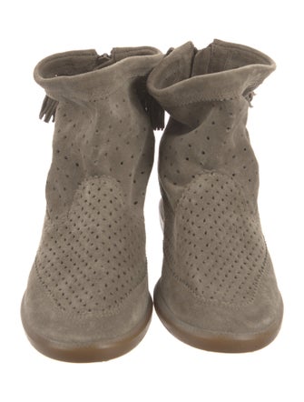 Isabel Marant Suede Tassel Accents Wedge Sneakers
