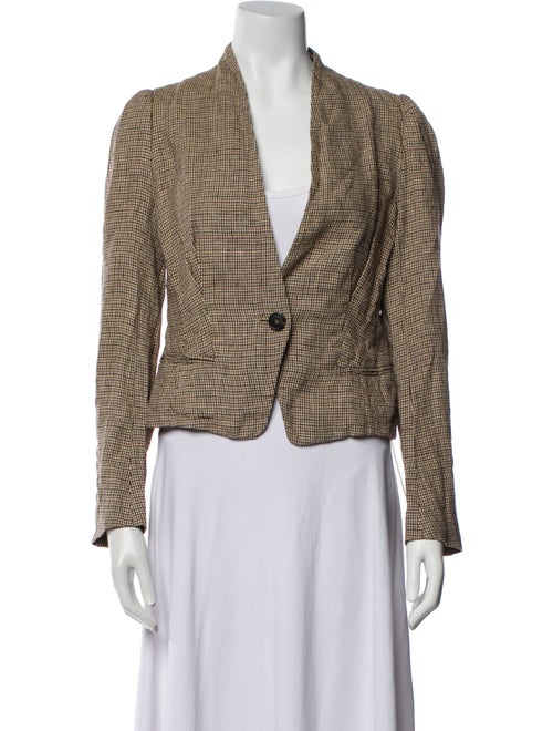 Isabel Marant Linen Plaid Print Blazer