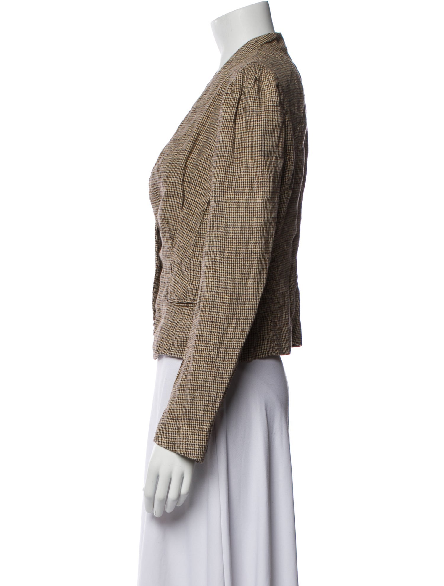 Isabel Marant Linen Plaid Print Blazer