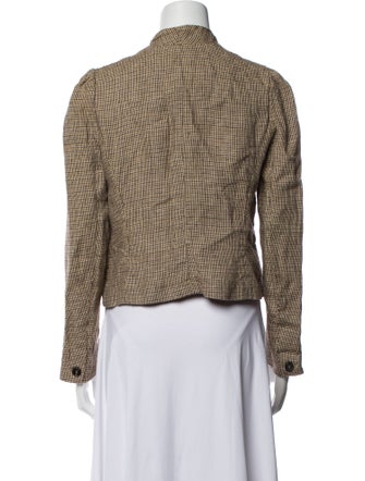 Isabel Marant Linen Plaid Print Blazer