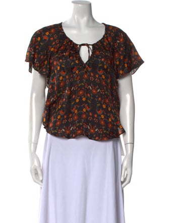 Isabel Marant Floral Print V-Neck Blouse