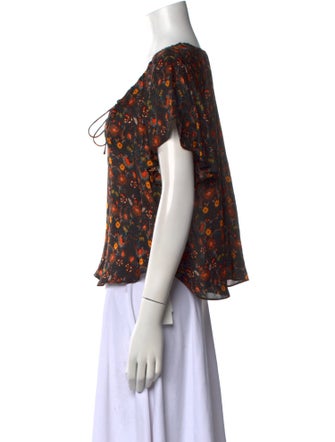 Isabel Marant Floral Print V-Neck Blouse