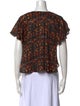 Isabel Marant Floral Print V-Neck Blouse