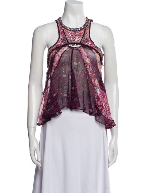 Isabel Marant Silk Floral Print Crop Top