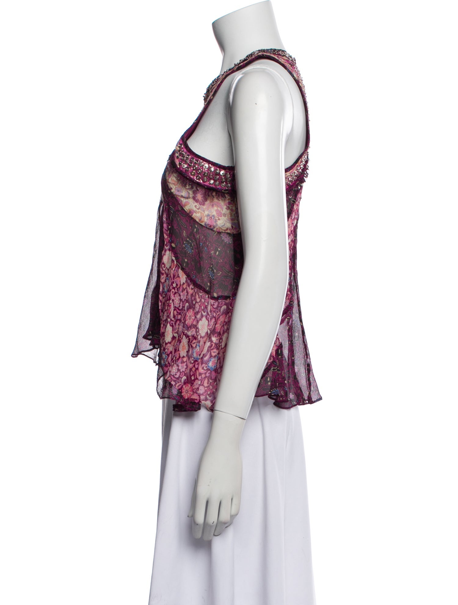 Isabel Marant Silk Floral Print Crop Top