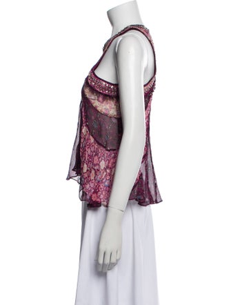 Isabel Marant Silk Floral Print Crop Top