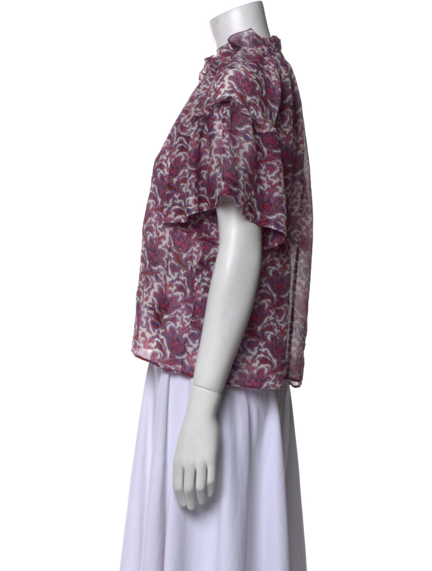 Isabel Marant Floral Print Mock Neck Crop Top