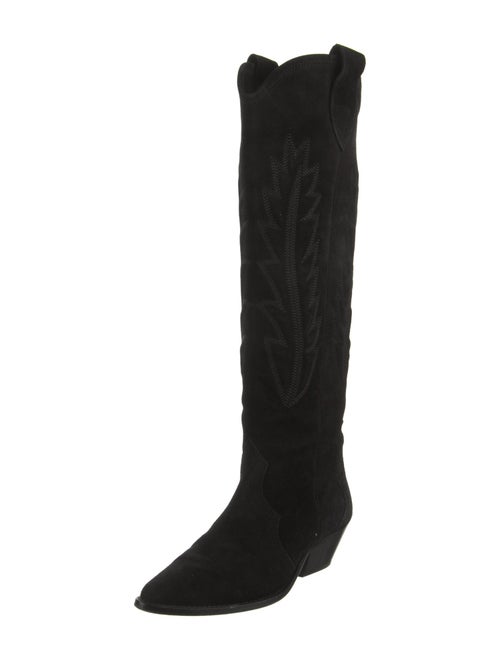 Isabel Marant Suede Embroidered Accent Riding Boots