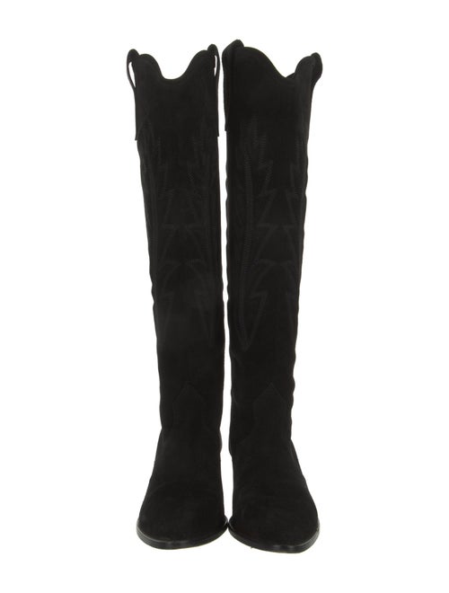 Isabel Marant Suede Embroidered Accent Riding Boots