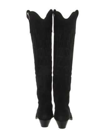 Isabel Marant Suede Embroidered Accent Riding Boots