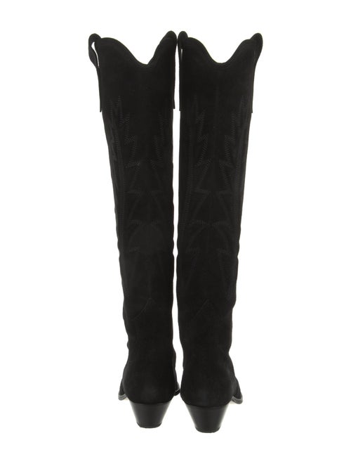 Isabel Marant Suede Embroidered Accent Riding Boots
