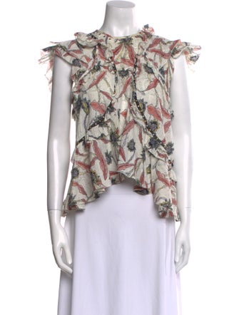 Isabel Marant Floral Print Crew Neck Blouse