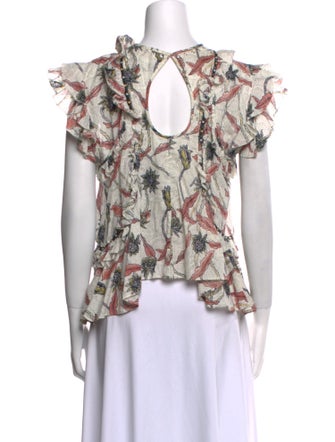Isabel Marant Floral Print Crew Neck Blouse