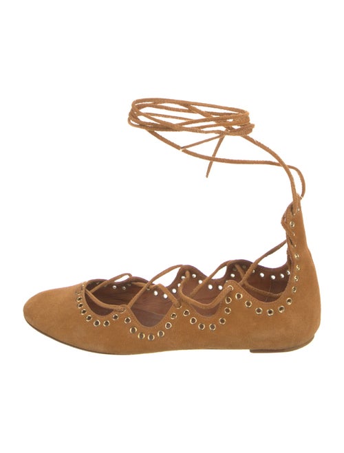 Isabel Marant Suede Eyelet Trim Flats
