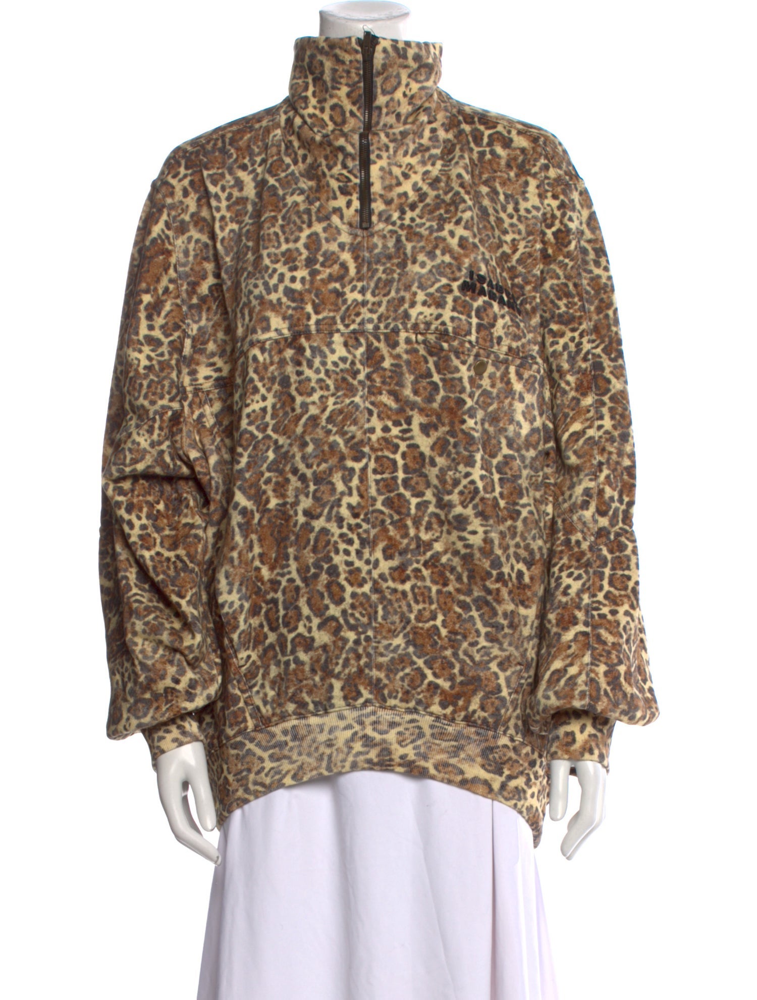 Isabel Marant Animal Print Mock Neck Sweatshirt w/ Tags