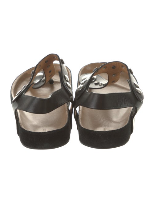 Isabel Marant Leather Studded Accents T-Strap Sandals