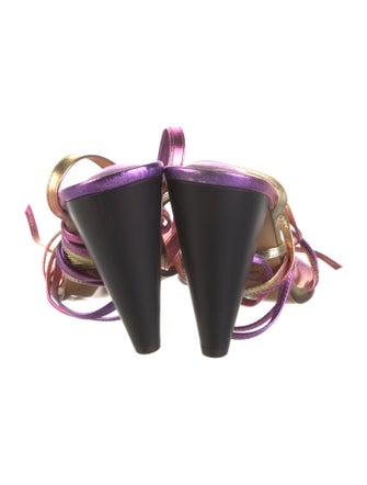 Isabel Marant Leather Animal Print Sandals