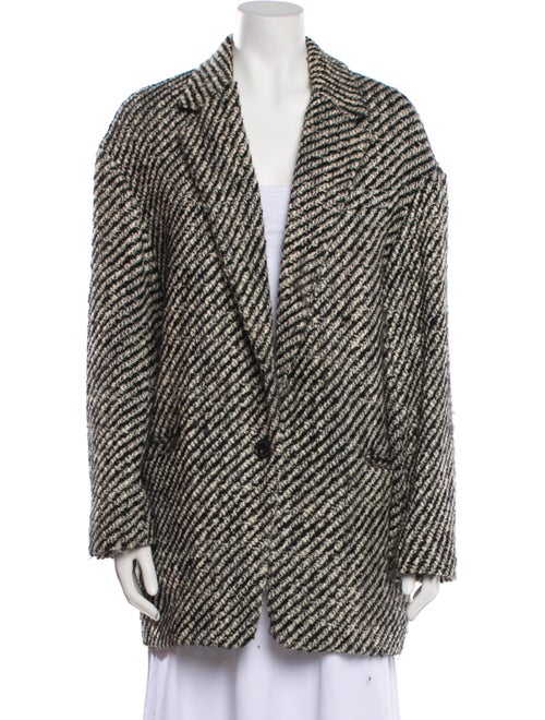 Isabel Marant Wool Striped Faux Fur Coat