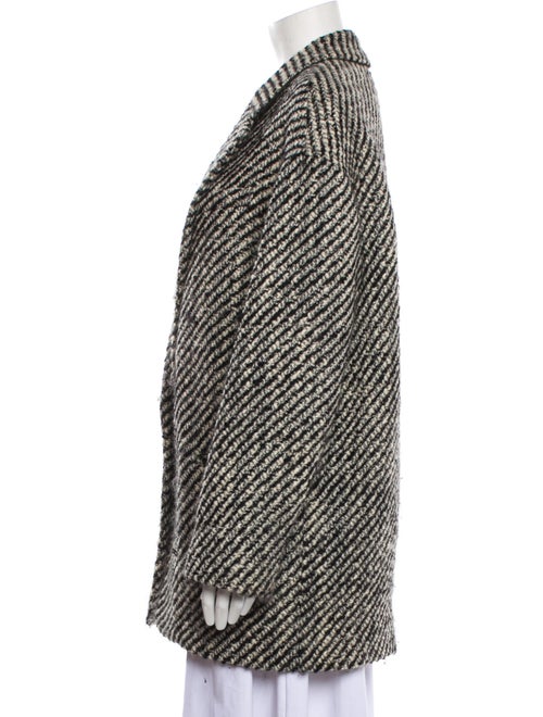 Isabel Marant Wool Striped Faux Fur Coat