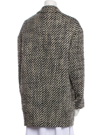 Isabel Marant Wool Striped Faux Fur Coat