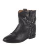 Isabel Marant Leather Studded Accents Moto Boots