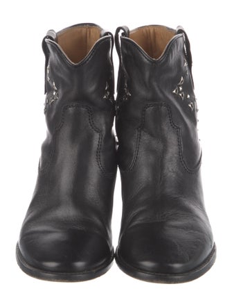 Isabel Marant Leather Studded Accents Moto Boots