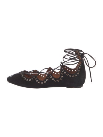 Isabel Marant Suede Studded Accents Ballet Flats