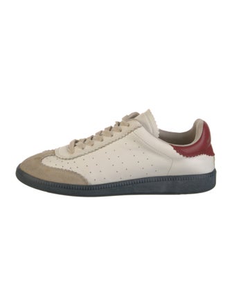 Isabel Marant Leather Colorblock Pattern Sneakers