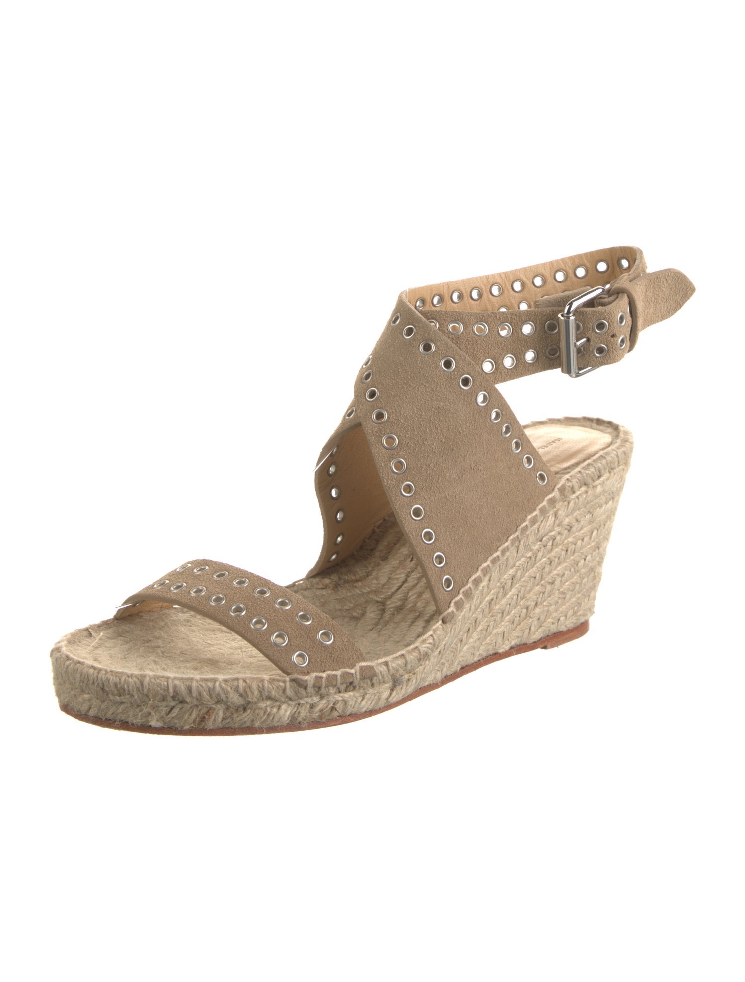 Isabel Marant Suede Eyelet Trim Espadrilles