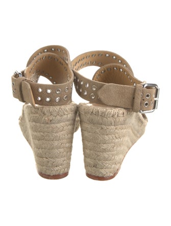 Isabel Marant Suede Eyelet Trim Espadrilles