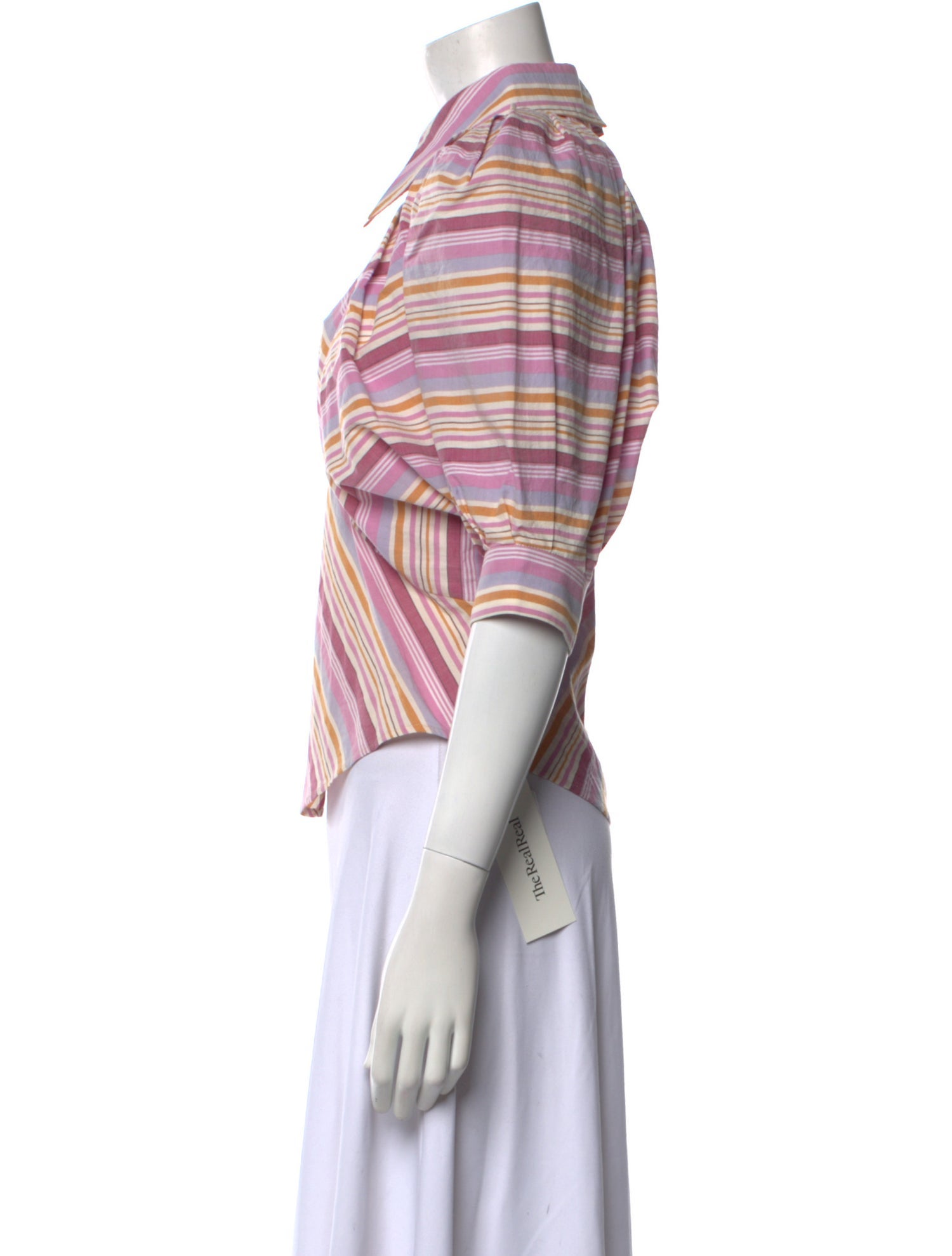 Isabel Marant Striped Three-Quarter Sleeve Button-Up Top w/ Tags