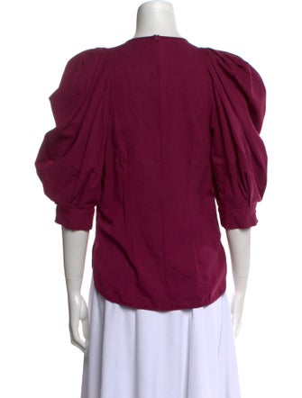 Isabel Marant Crew Neck Three-Quarter Sleeve Blouse