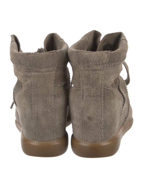 Isabel Marant Suede Colorblock Pattern Wedge Sneakers