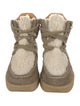 Isabel Marant Suede Fur Trim Lace-Up Boots