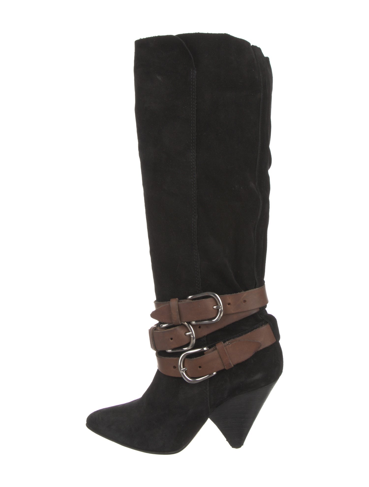 Isabel Marant Suede Colorblock Pattern Boots