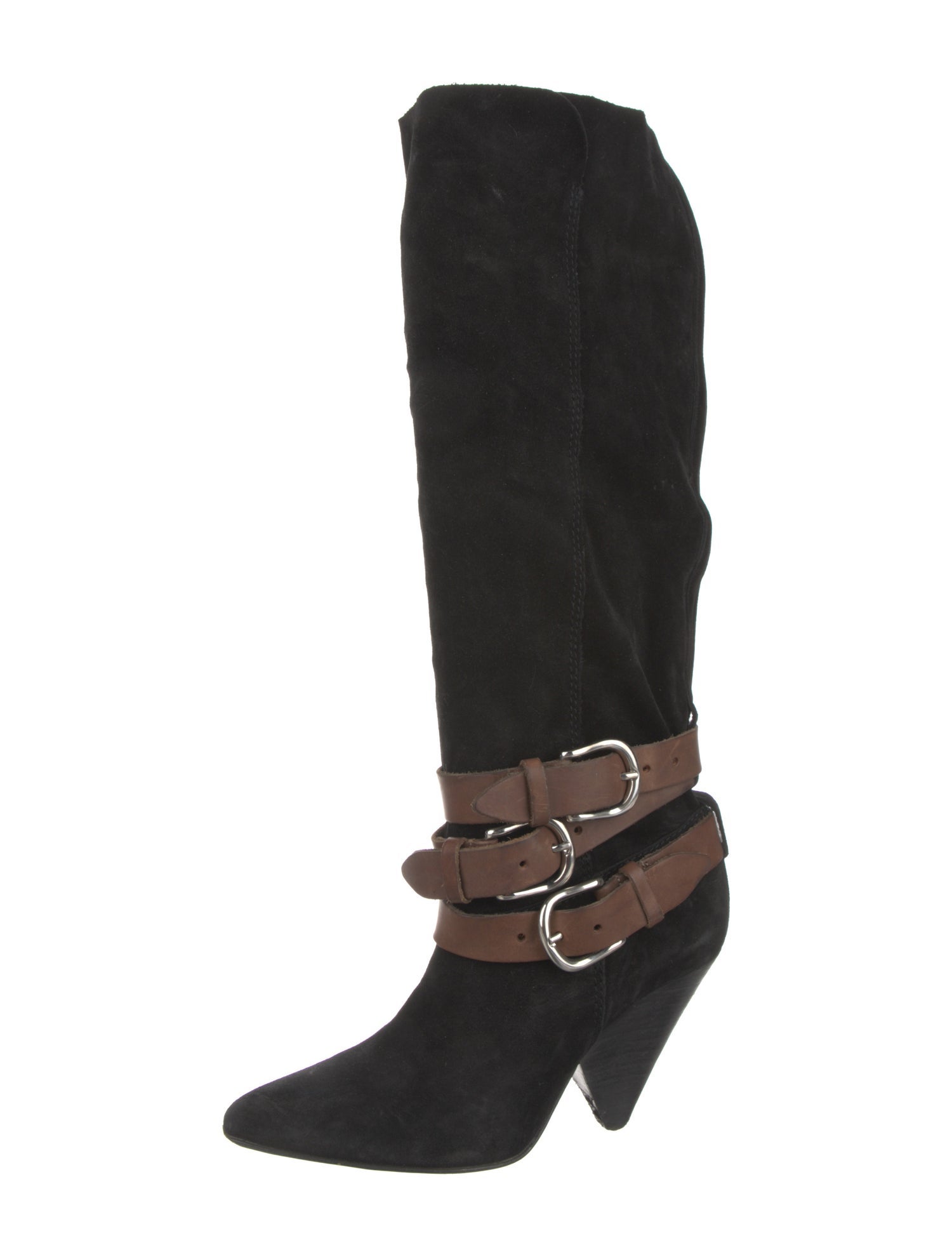 Isabel Marant Suede Colorblock Pattern Boots