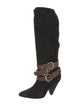 Isabel Marant Suede Colorblock Pattern Boots