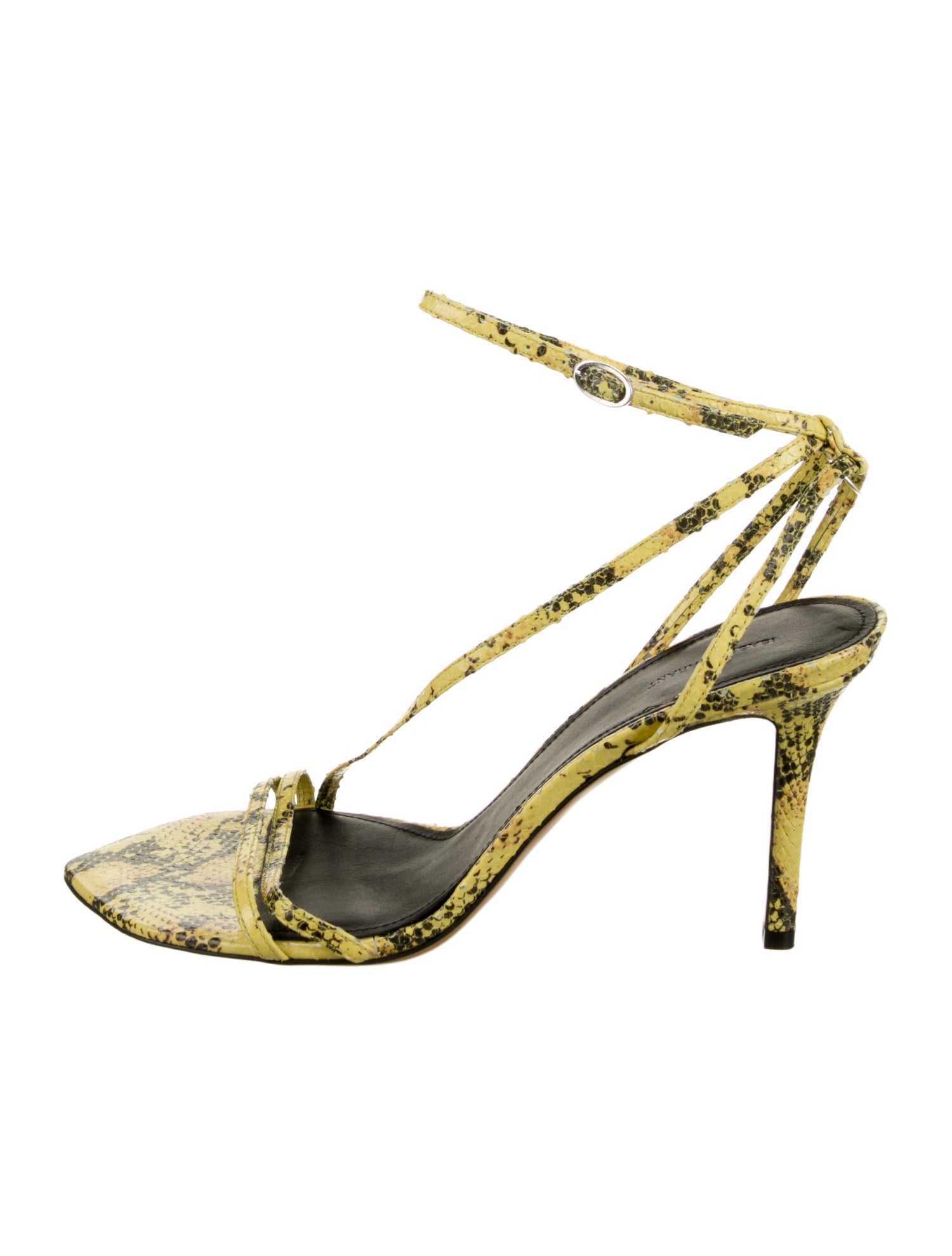 Isabel Marant Embossed Leather Animal Print Slingback Sandals