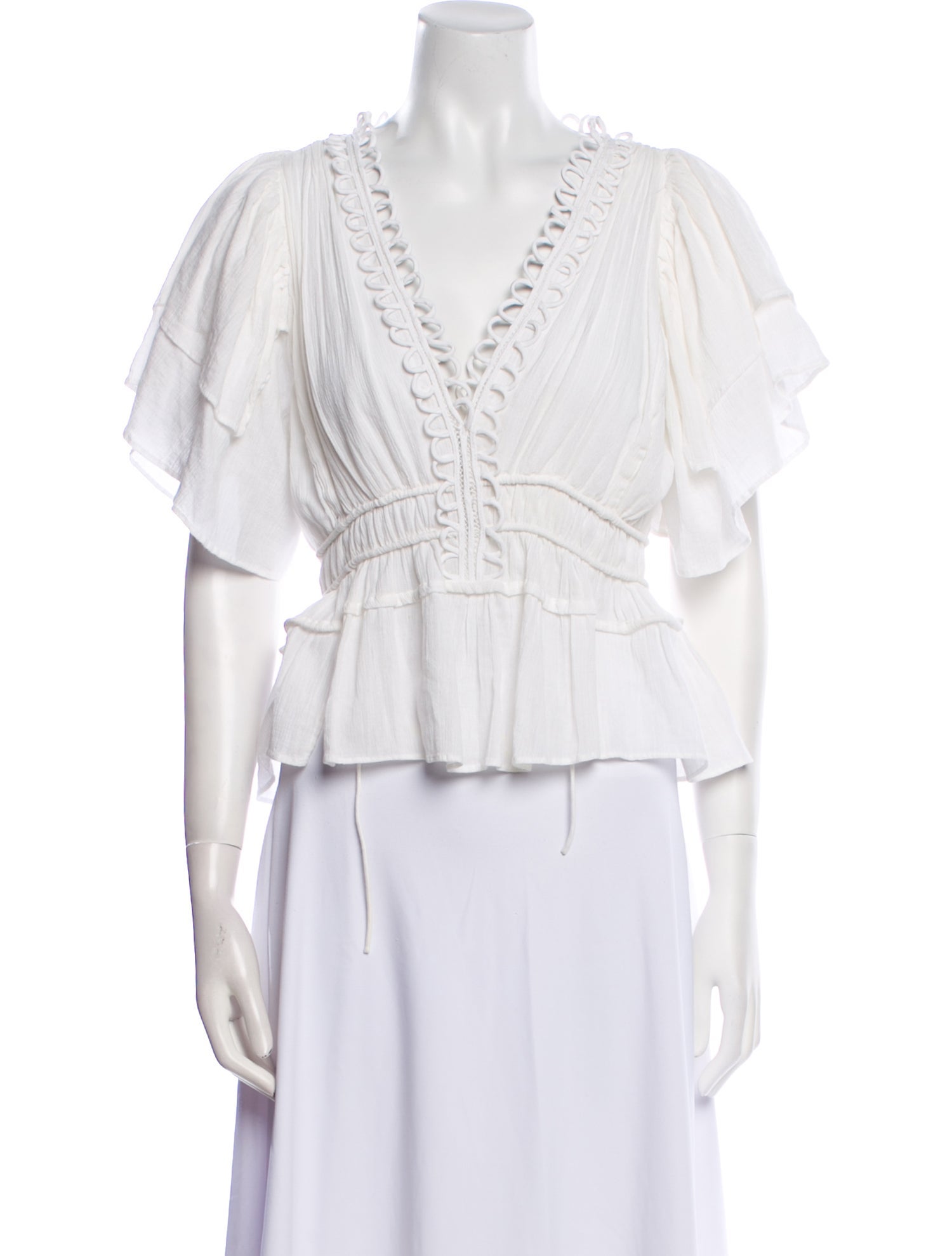 Isabel Marant V-Neck Short Sleeve Crop Top