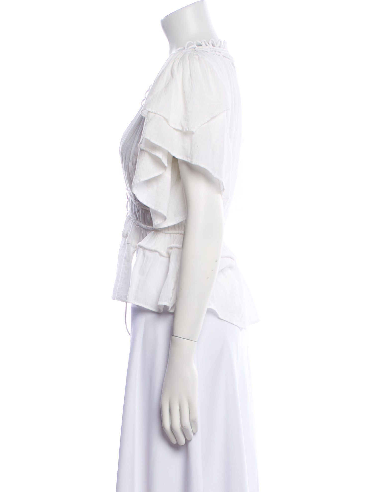 Isabel Marant V-Neck Short Sleeve Crop Top