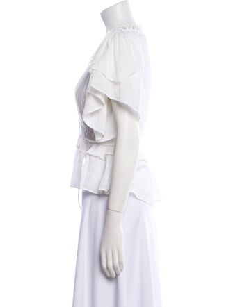 Isabel Marant V-Neck Short Sleeve Crop Top
