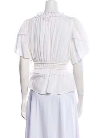Isabel Marant V-Neck Short Sleeve Crop Top