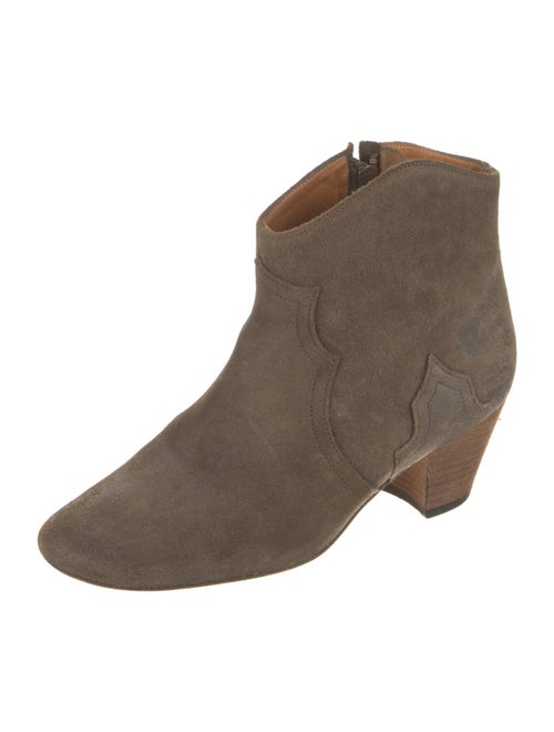 Isabel Marant Suede Leather Trim Embellishment Western Boots