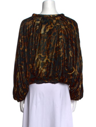 Isabel Marant Animal Print Scoop Neck Blouse
