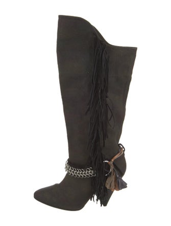Isabel Marant Canvas Chain-Link Accents Boots