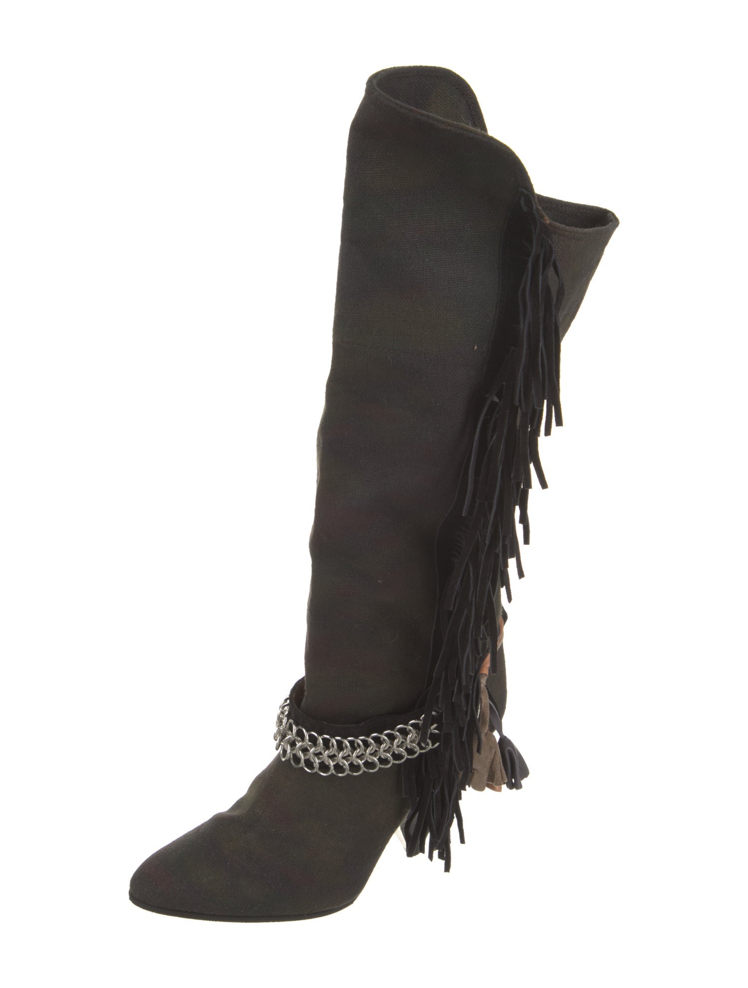 Isabel Marant Canvas Chain-Link Accents Boots